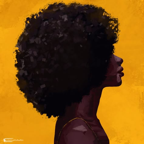 Afro Hair Painting, Black Woman Art Aesthetic, Fro Drawing, Black Woman Drawing, Painting Ideas Black, Pro Black Art, Afro Drawing, Afro Hair Art, Art Black Women