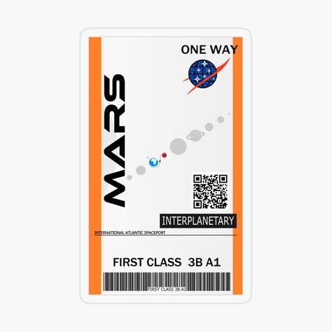 Space Ticket, Iphone Wallpaper Nasa, Ticket Sticker, Mars Space, Galaxy Gifts, Retro Phone Case, Ticket Design, Iphone Case Stickers, Tumblr Stickers