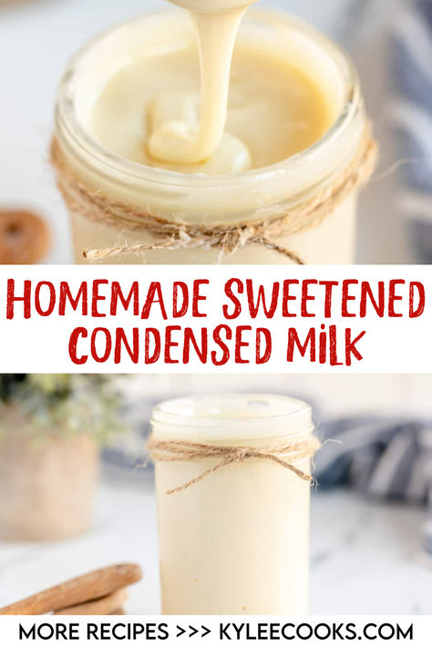 AN image of Condensed Milk in a glass jar Diy Sweetened Condensed Milk How To Make, How To Make Carmel Sauce With Sweetened Condensed Milk Easy, Homemade Sweetened Condensed Milk Recipe, How To Make Carmel, Diy Condensed Milk, Make Sweetened Condensed Milk, Condensed Milk Recipes Easy, Condensed Milk Recipe, Homemade Sweetened Condensed Milk