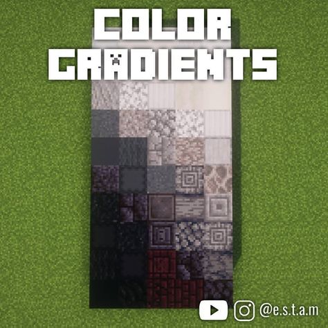 TitanBuilds | Minecraft Only on Instagram: “Minecraft - Color Gradients 🎨😍 Rate It 1-10, Thoughts? . Follow @titanbuilds.mc 👈 Follow @titanbuilds.mc 👈 . Via: @e.s.t.a.m” Minecraft Gradient, Minecraft Building Designs, Minecraft Building Guide, Minecraft Cheats, Minecraft Blocks, Color Gradients, Minecraft Medieval, Minecraft Plans, Minecraft Tips