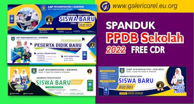 GALERI COREL: DESAIN SPANDUK BANNER PPDB SEKOLAH 2022 CDR Background Banner, Branding, Quick Saves