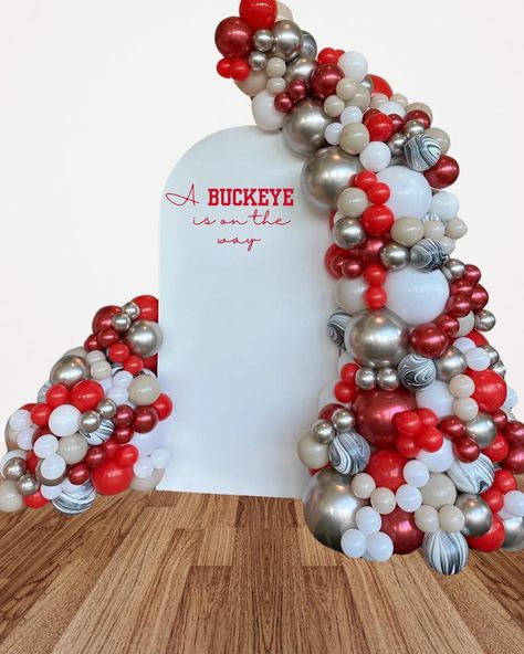 Throwing a Buckeye baby shower because apparently, the obsession with Ohio State starts in the womb. Because if they’re not chanting O-H-I-O by age two, are we even parenting right?🏈🎯 #BuckeyeBaeBox #BornToBeABuckeye #ohiostate #ohiostatefootball #osufootball #gobucks #ohiostateuniversity Ohio State Party Decorations, Ohio State Birthday Party, Ohio State Party, Ohio State Baby, Osu Buckeyes Football, Buckeye Baby, Football Wedding, Football Baby Shower, Osu Football