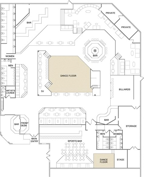 Nightclub Bar Design Floor Plans | Bag Zebra Pictures: Bar And Nightclub Floor Plans Club Bar Design, Club Design Interior, Restaurant Floor Plan, Restaurant Layout, Bar Design Ideas, Bar Flooring, Restaurant Plan, Restaurant Flooring, Maggie Valley