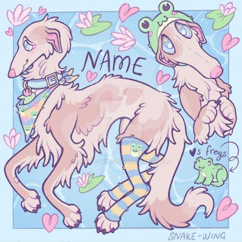 Babyfur Drawing, Poodle Fursona, Fursona Dog, Borzoi Fursona, Dog Fursona, Fursona Reference, Borzoi Art, Art Style Ideas, Reference Ideas