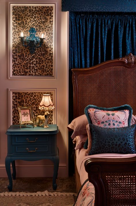 Are you all caught up on this weeks #RenovationNation on @channel4? If so you might have spotted our Rapture True Leopard wallpaper on the walls of this beautifully designed bedroom come bathroom by @noushka_design For the same look pair our Rapture True Leopard wallpaper with 003 Pink Cloud paint on the adjacent walls and ceiling and Big Kat Navy linen fabric on the soft furnishings Photography by @darrenchung74 Floral And Leopard Bedroom, Leopard Room, Leopard Bedroom, Designed Bedroom, Magnolia Wallpaper, Pink Clouds Wallpaper, Cloud Paint, Nice Rooms, Bedroom Vibes