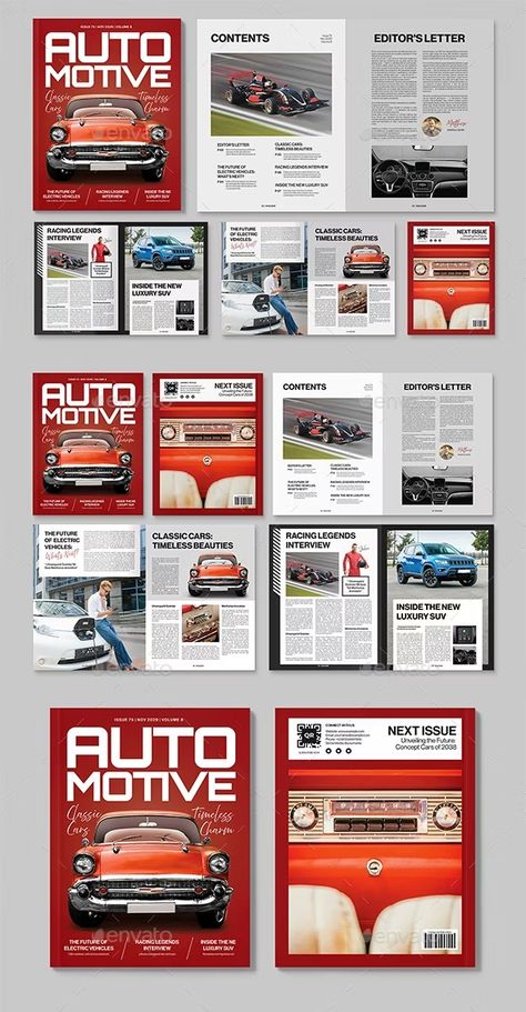 Car Magazine Template, Print Templates | GraphicRiver Automotive Magazine Layout, F1 Magazine Design, Car Magazine Layout Design, Car Magazine Layout, Automotive Magazine, Car Advertising Design, Magazine Spreads, Newspaper Design, Magazine Layout Design