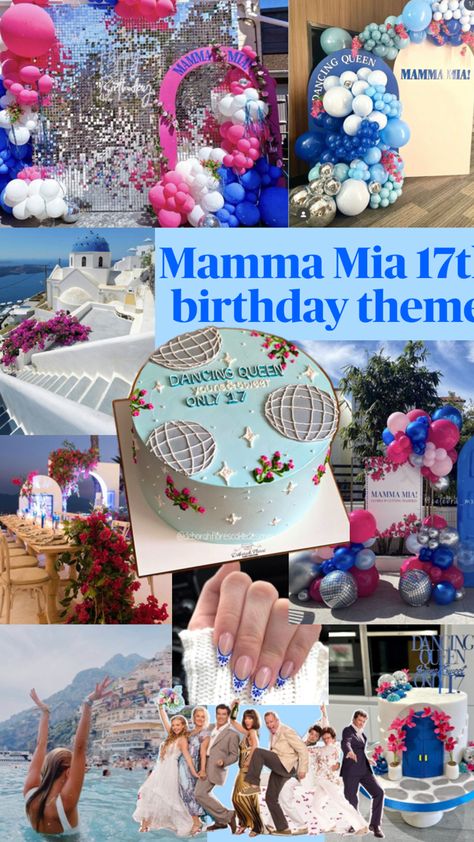 Mamma Mia the best movie and dancing queens one of the best movies ever into a 17th birthday theme!! 17th Birthday Party Ideas, Queen Birthday Party, 21st Birthday Themes, 17 Birthday Cake, Seventeenth Birthday, 17 Birthday, 17th Birthday Ideas, 20th Birthday Party, Cute Birthday Ideas