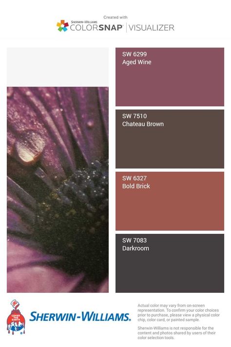 Romantic Colors, Deep Plum, Warm Red, Love Rose, Wall Color, Sherwin Williams, Color Card, Android Phone, Color Choices