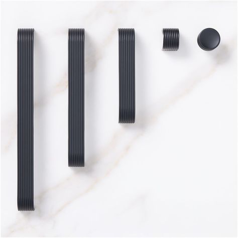 Reeded Drawer Hardware - Matte Black Black And Silver Kitchen Hardware, Black Cabinet Pulls For White Cabinets, Cabinet Pulls For White Cabinets, Silver Kitchen Hardware, Matte Black Kitchen Hardware, Matte Black Cabinet Hardware, Black Kitchen Hardware, Black Cabinet Pulls, Modern Cabinet Hardware