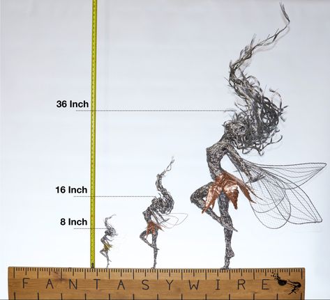 Wire Fairies, Wire Fairy, How To Make Wire Fairy Wings, Wire Art Peasant Celtic Woman Sculpture, Fantasy Wire Fairies, Fantasy Wire, Fairy Silhouette, Sculpting Tutorials, Fairy Statues