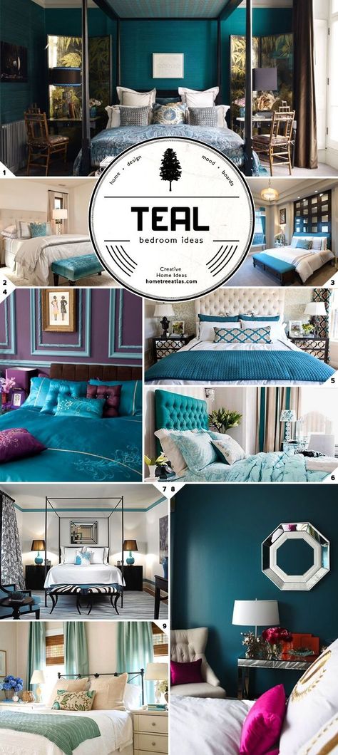 Mi color favorito!!! Teal Bedroom Ideas, Teal Rooms, Teal Home Decor, Teal Bedroom, Teal Walls, Bedroom Color, Trendy Bedroom, Bedroom Paint, Blue Bedroom