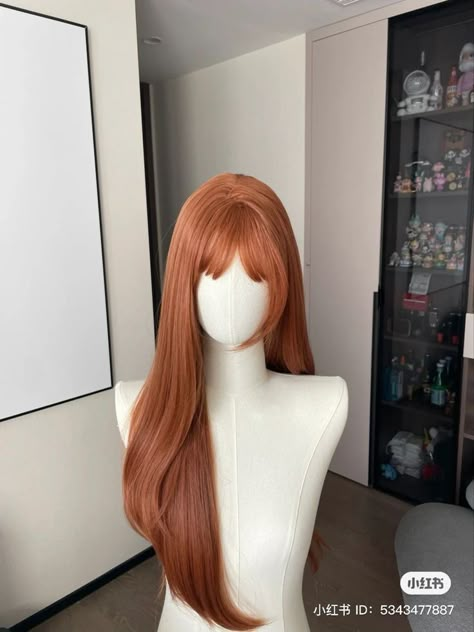 Hair Claim, Orange Red Hair, Red Hair With Bangs, Hair Doctor, Kawaii Wigs, Hair Nutrition, Cabello Hair, Cute Quick Hairstyles, Fantasy Hair