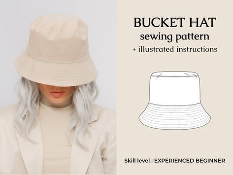 Bucket Hat Sewing Pattern, Bucket Hat Sewing, Hat Sewing Pattern, Hat Sewing, Style Bucket Hat, Bucket Hat Pattern, Crochet Summer Hats, Hat Patterns To Sew, Hat Tutorial