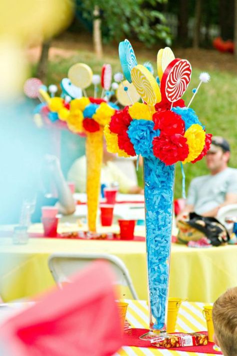 carnival theme centerpieces ideas | Circus Carnival Decorations Boy Girl Birthday Party Planning Ideas Pola Topi, Circus Carnival Party, Carnival Decorations, Circus Theme Party, Carnival Themed Party, Carnival Theme, Circus Birthday Party, Carnival Birthday Parties, Carnival Themes