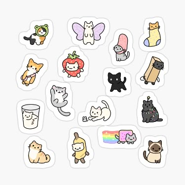 🔗  Looking for the perfect way to add some cuteness to your life? Look no further than these adorable cat stickers! With a variety of styles to choose from, you're sure to find the perfect cat sticker to express your personality. Whether you're a fan of kawaii cats, meme cats, or aesthetic cats, we've got you covered.  Shop now for the cutest cat stickers on the internet!  #cutecats #catstickers #kawaiicats #memecats #aestheticcats Cat Stickers Kawaii, Stickers For Phone Case, Cute Cat Stickers, Cute Animal Stickers, Cute Cat Memes, Stickers Ideas, Aesthetic Sticker, Sticker Inspo, Stickers Kawaii