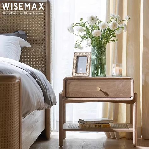 Wisemax Furniture Japanese Style Modern Bedside Tables Bedroom Furniture Solid Wood Simple Rattan Bed Night Stands For Hotel - Buy Night Stand Bedside Table,Bed Side Table,Rattan Nightstand Product on Alibaba.com Bedside Tables Bedroom, Rattan Nightstand, Modern Bedside Tables, Bed Night, Rattan Bed, Bed Side Table, Modern Bedside, Modern Bedside Table, Bedroom Bedside Table