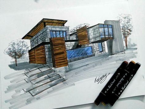 Markers Drawing Architecture, Markers Drawing Ideas, Drawing Interior, Interior Design Renderings, Interior Architecture Drawing, Interior Design Drawings, Interior Design Sketches, Architecture Design Sketch, Architecture Design Drawing