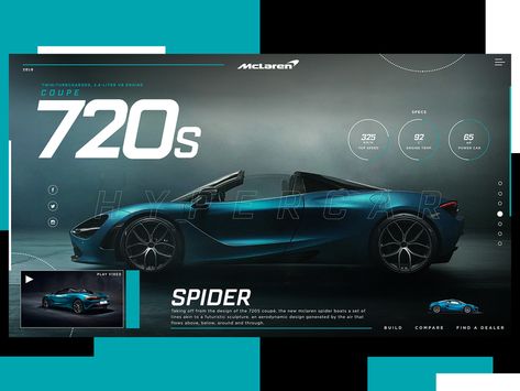 Mclaren 720s Spider, Car Advertising Design, Car Ui, Website Concept, Mclaren 720s, Banner Design Inspiration, Dashboard Ui, Car Artwork, Game Ui Design