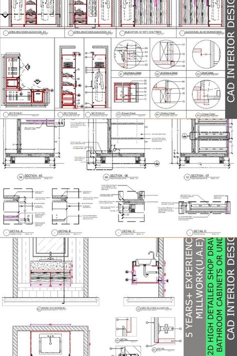 I will make millwork 2d enhanced detailed shop drawings Furniture Details Drawing, Drawing Furniture, Shop Drawing, Interior Design Layout, Drawing Interior, Interior Architecture Drawing, Architect Drawing, Japanese Poster Design, Graphic Design Images