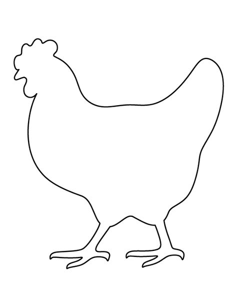 Hen pattern. Use the printable outline for crafts, creating stencils, scrapbooking, and more. Free PDF template to download and print at http://patternuniverse.com/download/hen-pattern/ Diy Chicken Crafts, Chicken Template Free Printable, Chicken Printables Free, Hen Template Free Printable, Animal Templates Printable Free, Printable Chicken Template, Hen Template, Chicken Stencil Free Printable, Chicken Outline Drawing