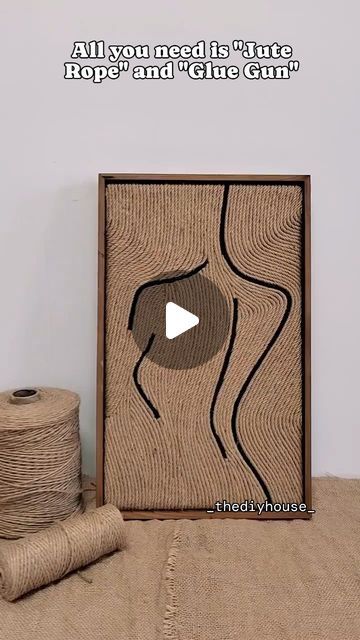 "Cᵣₐfₜ ᵢₙdₑₑd" on Instagram: "This Canvas Painting is made using "Jute Rope" which can be easily available online or local shops, and "Glue Gun".
If you have a canvas try this easy painting at home!
Use it as a Wall hanging! 
So what's your review on this?
Don't forget to follow my page for more interesting videos and DIY'S AND CREATIVITY.
.
.
.
#trending #art #artist #artistsoninstagram #diycrafts #craftastherapy #diyprojects #creator #trendy #craft #artgallery #artistsofinstagram #artofinstagram #post #canvasart #canvaspainting #paint #paintings #painting #explorepage✨ #reelkarofeelkaro #fypシ #fypシ #fy #explore #instadaily" Jute Wall Art, Interesting Videos, Local Shops, Trending Art, Follow My Page, Jute Rope, Glue Gun, Easy Paintings, All You Need Is