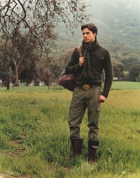 Adventurer Aesthetic Outfit Men, Old Money Outdoor Outfit, Mens Adventure Style, Forest Outfit Men, Adventure Clothing Men, Forest Aesthetic Outfit, Adventurer Clothes, Outdoorsmen Style, Old Ralph Lauren