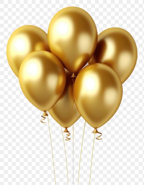 Golden Balloons Png, Gold Balloons Png, Png Balloons, Birthday Elements, Printable Topper, Graduation Background, Golden Balloons, Balloon Png, Balloon Logo