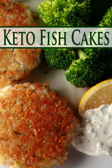 Keto Fish Cakes Healthy Fish Cakes, Gluten Free Fish Cakes, Keto Fish Cakes, Keto Fish Recipes, Crappie Recipe, Tuna Fish Cakes, Cod Fish Cakes, Diet Dishes, Keto Fish