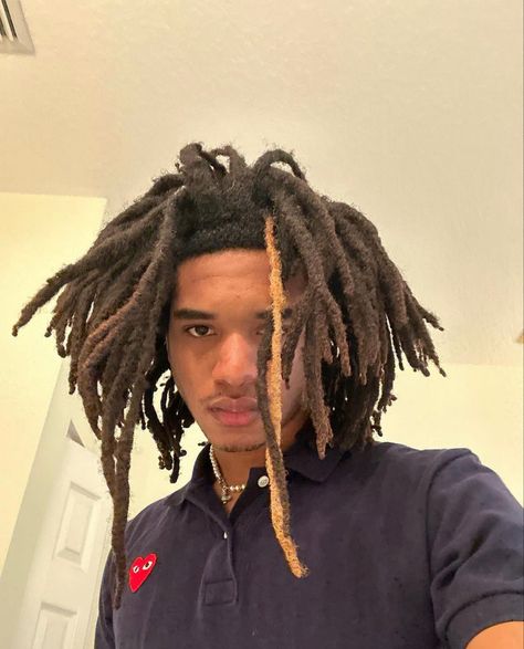 Messy Dreads Men, Semi Freeform Dreads, Dreads For Black Women, Semi Freeform Dreads Men, Freeform Dreads Men, Semi Freeform Locs, Loc Hairstyles For Men, Dreads Men, Afro Dreads