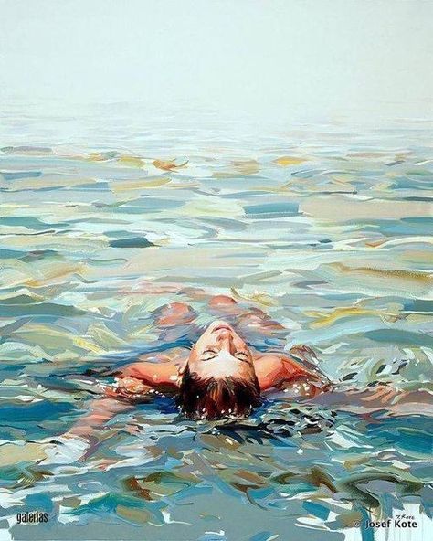 Josef Kote, Soyut Sanat Tabloları, Digital Paintings, Water Art, Water Painting, Painting Art Projects, Pablo Picasso, Beach Art, Art Paint