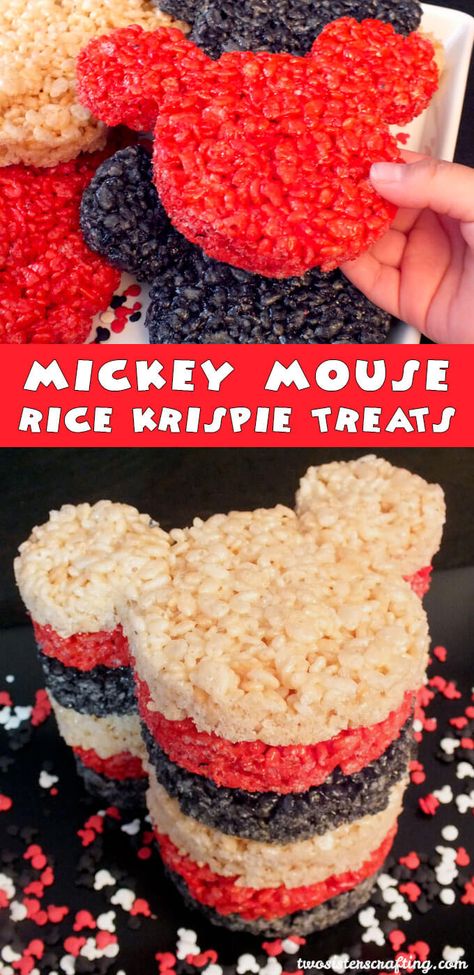 Mickey Mouse Rice Krispie Treats, Yummy Rice, Mickey Mouse Cookies, Mickey Mouse Clubhouse Party, Disney Cute, Mickey Birthday Party, Mickey Mouse Theme, Krispy Treats, Mickey Mouse Parties