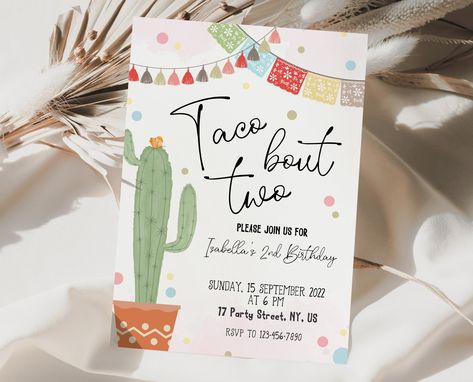 Excited to share our latest edition : Fiesta Birthday Invitation #FiestaBirthday #birthdayinvite #fiestainvitation #etsyinvites Taco Bout Two Birthday, Fiesta Birthday Invitations, John Noble, Tropical Birthday Party, Shark Themed Birthday Party, Two Birthday, Second Birthday Ideas, Mexican Tacos, Tropical Birthday