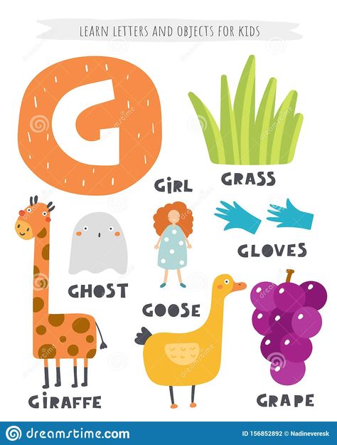 Giraffe Vector, Goose Craft, English Alphabet Letters, G Letter, English For Kids, Kids Illustration, Alphabet Preschool, English Alphabet, Letter G