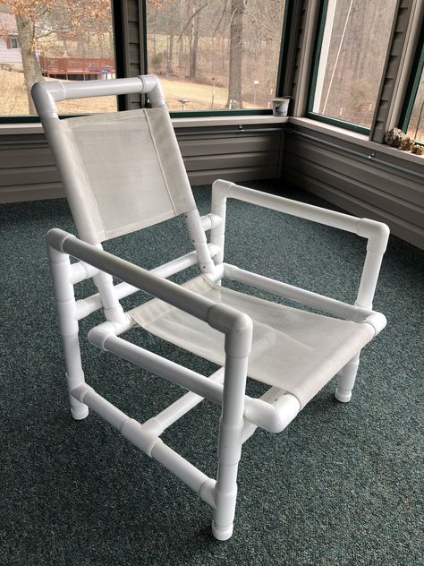 Cushioned Chair Sling Replacements Pvc Chairs Diy, Pvc Lounge Chair Diy, Upholster Plastic Chair Diy, Plastic Lounge Chairs, Chaise Tube Pvc, Pvc Patio Furniture, Sling Beach Chair, Pvc Chair, Pvc Furniture