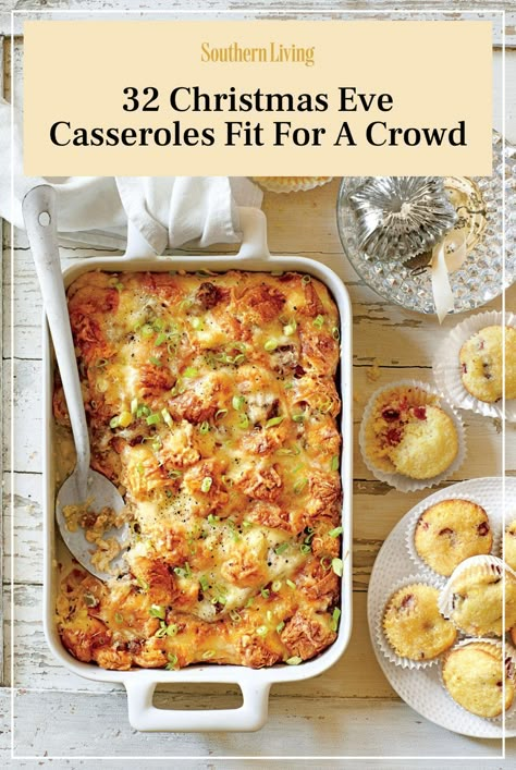 With these Christmas-worthy casserole recipes, you can feed and satisfy any Christmas Eve crowd, whether it's at a laid-back gathering or an elaborate dinner party. With high yields and easy prep, these casseroles are ideal for December 24. And with recipes like lasagna, chicken-and-wild rice casserole, and enchiladas, even the pickiest eaters at your table will be happy. Since casseroles freeze well, you could even make them ahead and reheat just in time for Christmas Eve dinner. #christmasdinner #christmasrecipes #christmascasserole #casserolerecipes #christmaseve Christmas Dinner For A Crowd, Simple Green Bean Casserole Recipe, Party Casseroles, Formal Christmas Party, Christmas Casserole, Winter Holiday Recipes, Easy Party Appetizers, Easy Christmas Dinner, Dinner 2023