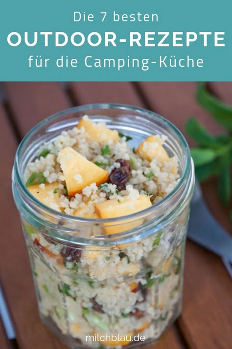 Outdoor Rezepte - 7 leckere Gerichte für Camping und Trekking | milchblau Outdoor Dishes, Outdoor Recipes, Cool Camping Ideas, Zelt Camping, Foil Pack Meals, Camping Snacks, Festival Camping, Easy Camping, Outdoor Food