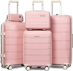 But maybe I buy these... Pink Luggage Sets, Pink Suitcase, Best Travel Luggage, Hardside Luggage Sets, Pink Luggage, Carry On Tote, 3 Piece Luggage Set, Hardside Spinner Luggage, Lightweight Suitcase