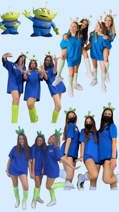 Toy Story alien Alien Costume Women, Toy Story Alien Costume, Disfraz Toy Story, Fun Halloween Outfits, Alien Halloween Costume, Toy Story Halloween, Disney Outfits Women, Alien Halloween, Cute Group Halloween Costumes