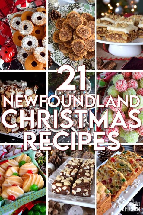 Most Newfoundlanders are quite fond of Christmas and seasonal baking. This collection of 21 Newfoundland Christmas Recipes is a great place to find inspiration for your holiday baking this season! Here you will find traditional cookies, squares, cakes, balls, and even a copycat recipe or two as well! #traditional #newfoundland #newfie #christmas #recipes Newfoundland Christmas, Traditional Cookies, Canadian Recipes, Newfoundland Recipes, Christmas Cookie Recipes Holiday, Seasonal Baking, Xmas Desserts, Christmas Jam, Around The World Food