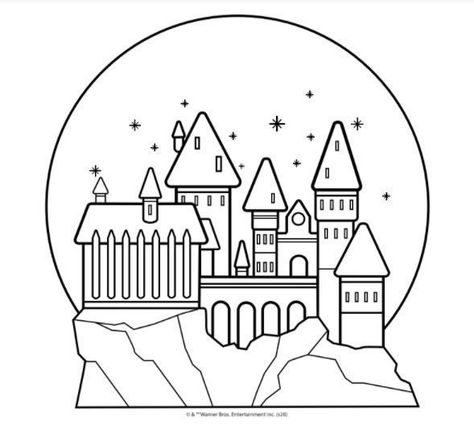 Hogwarts Easy Drawing, Harry Potter Christmas Drawing, Harry Potter Drawing Ideas Easy, Harry Potter Doodles Easy, Harry Potter Drawings Easy, Harry Potter Lines, Harry Potter Coloring Pages, Harry Potter Theme Birthday, Harry Potter Art Drawings