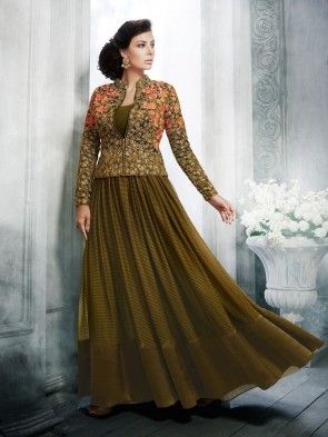 Net Anarkali, Net Lehenga Choli, Floor Length Anarkali, Top Net, Abaya Style, Olive Jacket, Gaun Fashion, Handloom Fabric, Indian Salwar Kameez