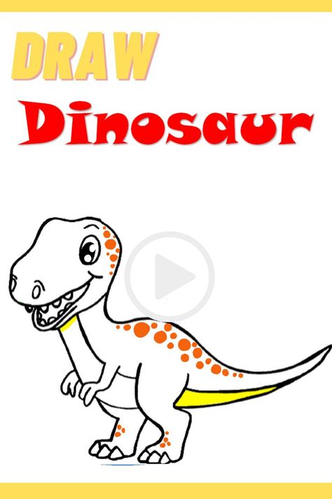 How to draw a dinosaur t rex easy step by step 🦖🦖🦖🦖 _ step by step easy drawing and coloring Draw A Dinosaur, Easy Dinosaur Drawing, Dinosaur For Kids, How To Draw Steps, Dinosaur Drawing, Baby Room Art, A Dinosaur, Dinosaur Kids, Easy Drawing