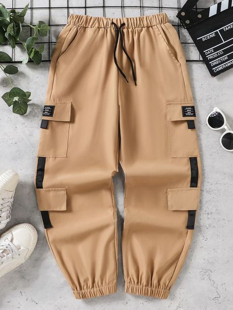 Cargo Trousers Outfit, Pants Embellished, Shein Kids, Guys Clothing Styles, Everyday Fashion Outfits, Boys Clothes Style, Kids Pants, Cargo Pants Men