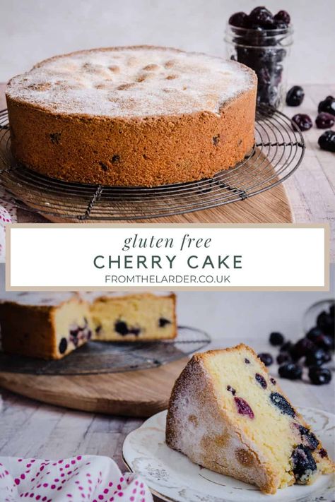 Gluten-Free Cherry Cake - From The Larder Cherry Cake Recipe, Easy Cakes To Make, Cake Stall, Gluten Free Cake Recipe, Spiced Fruit, Big Chocolate, Gluten Free Recipes Bread, Summer Baking, Simple Cake