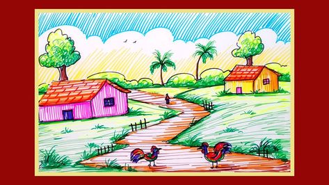 How to Draw Village life Scenery | Indian Village scenery Drawing with Sketch Pen. Respected channels which I follow: Proko, Draw with Jazza, Aaron Blaise, Sarah Tepes, Mark Crilley, Bayley Jae, Bobby Chiu, Emmy Kalia, Sophie Chan, ImagineFX, Heather Rooney, Farjana Drawing Academy, Art for Kids Hub, Fun2draw, Mukta Easy Drawing, PAINTLINE, ArtistaPooja Hindi, Paint with DAVID, Artist Shubham Dogra, Subhojit Mondal Art, Charan Pathiwada, Paint Academy, Vilas Nayak, Art For You. Village Life Drawing Easy, Sarah Tepes, Village Life Drawing, Simple Scenery Drawing, Emmy Kalia, Scenery Drawing For Beginners, Village Scenery Drawing, Farjana Drawing, Mark Crilley