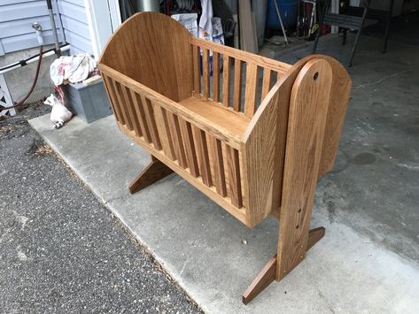 Baby cradle | LumberJocks Woodworking Forum Baby Basinets, Wood Bassinet, Cradle Woodworking Plans, Wooden Baby Crib, Cradle Decoration, Baby Crib Diy, Rocking Cradle, Wooden Cradle, Doll Crib