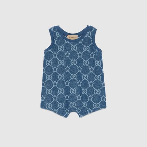 Shop the Baby GG stars cotton one-piece in blue at GUCCI.COM. Enjoy Free Shipping and Complimentary Gift Wrapping. Boy Room Themes, Animals And Flowers, Gucci Baby, Gucci Outfits, Gucci Kids, Room Themes, Future Baby, Boy Room, Terry Cloth