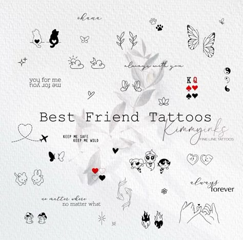 Quotes For Best Friends Tattoo, Friends Travel Tattoo Ideas, Meaningful Word Tattoos For Best Friends, Tattoo Ideas Small Best Friend, Cute Best Friend Matching Tattoos, Delicate Friendship Tattoo, Classy Best Friend Tattoos, Cute Matching Friend Tattoos, Simple Tattoos For Friends