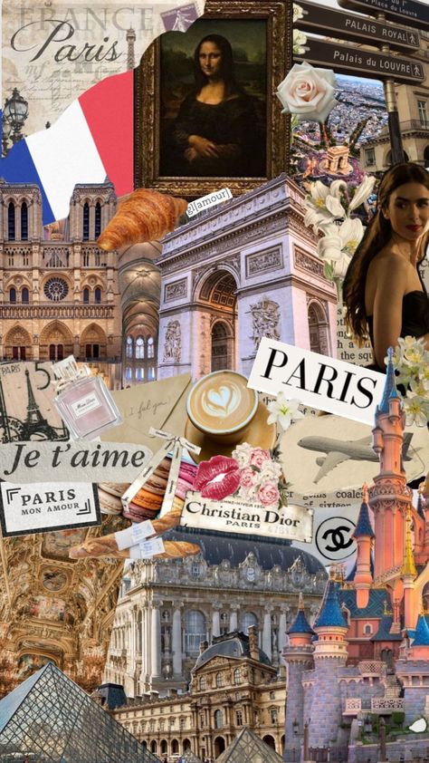 #paris #france #franceaesthetic #aesthetic #myfirstshuffle Emily In Paris Aesthetic, French Aesthetic, Travel Collage, France Aesthetic, Travel Picture Ideas, Paris Wallpaper, Collage Board, Disney Collage, Paris Aesthetic