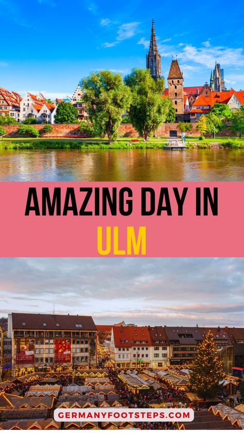 Amazing day in Ulm, showcasing cityscape and festive market. Ulm Germany, Cities In Germany, Danube River, Bus Travel, Germany Travel, City Hall, Hidden Gems, Natural Wonders, Breathtaking Views